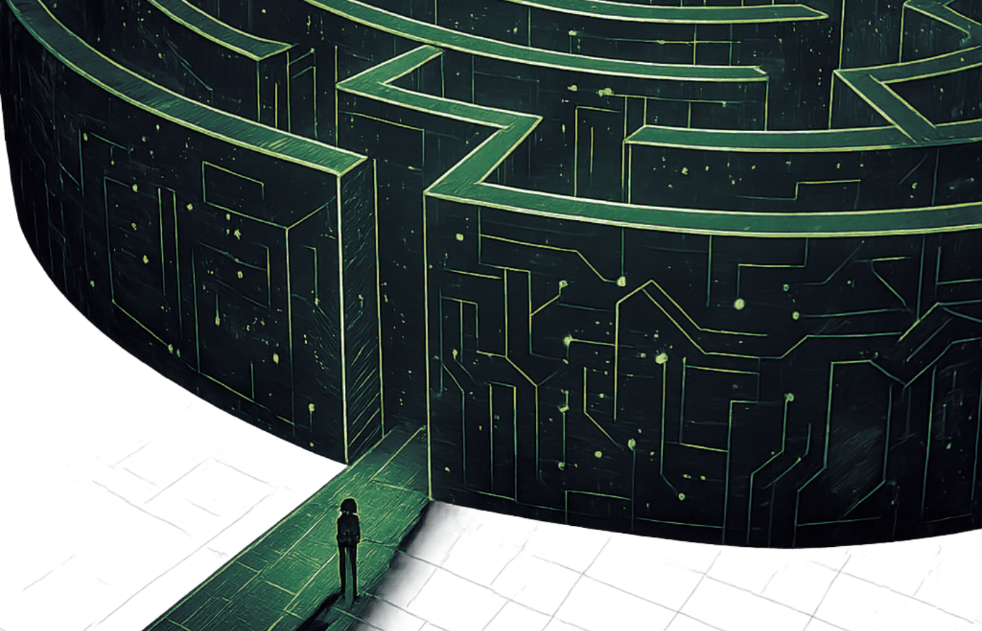 A maze representing beyond AI misconceptions