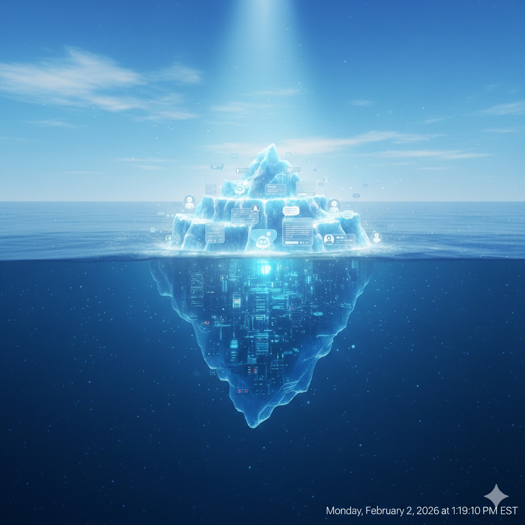 A Google Gemini image of an iceberg showing that chatbots are just the tip of the iceberg and we are taking a look at the rest.