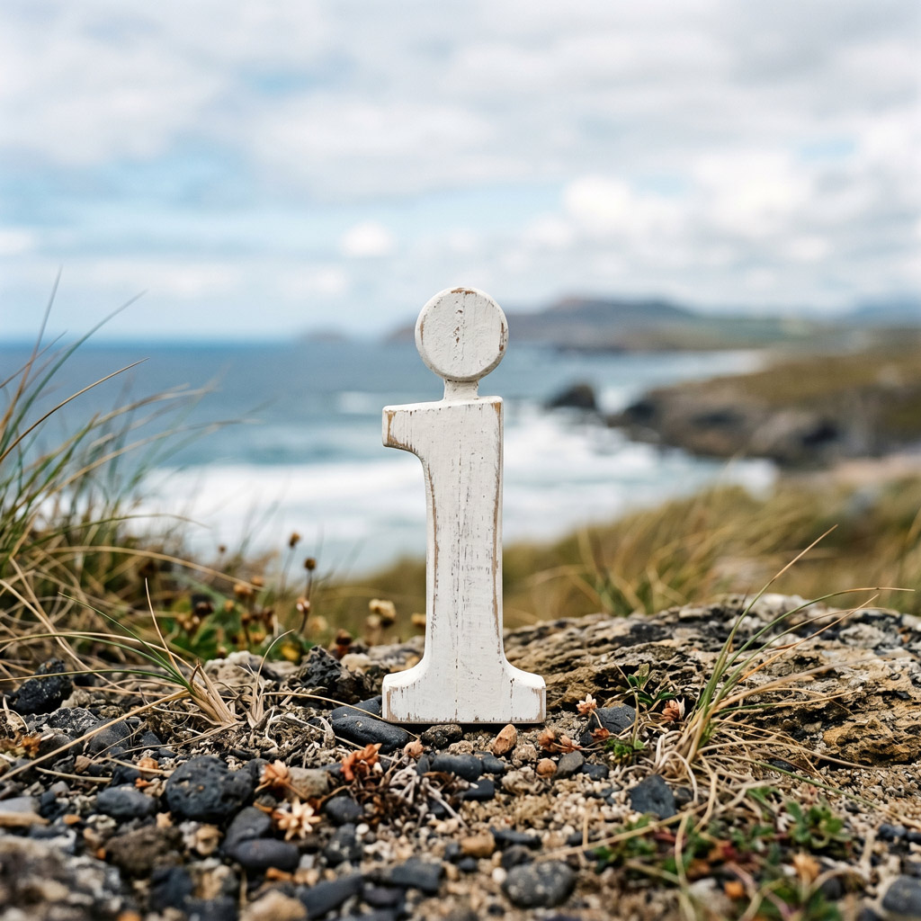 The letter I in a beautiful scene