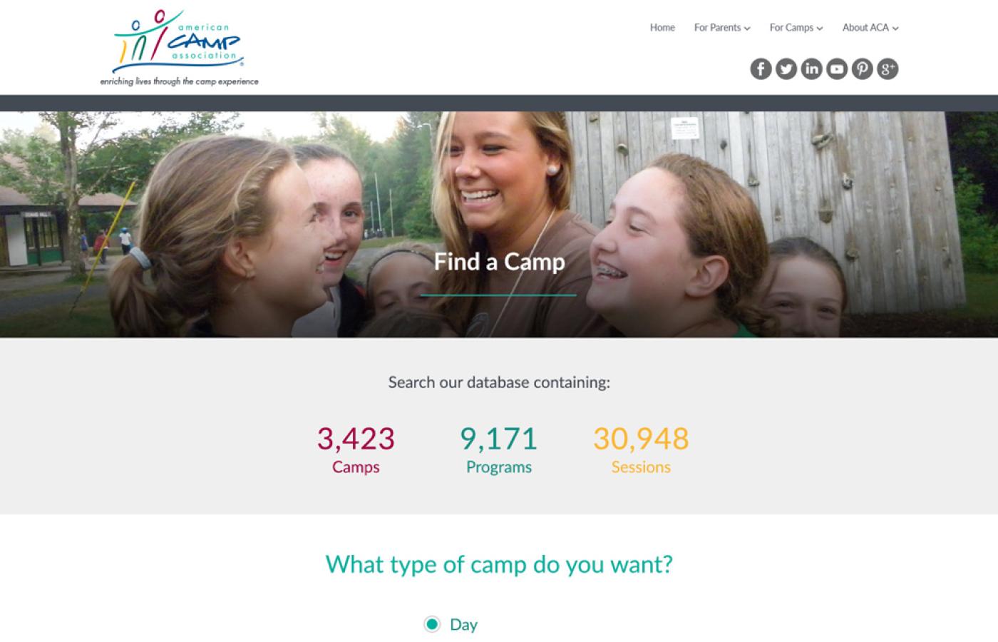 American Camp Association - Find a Camp Home Page