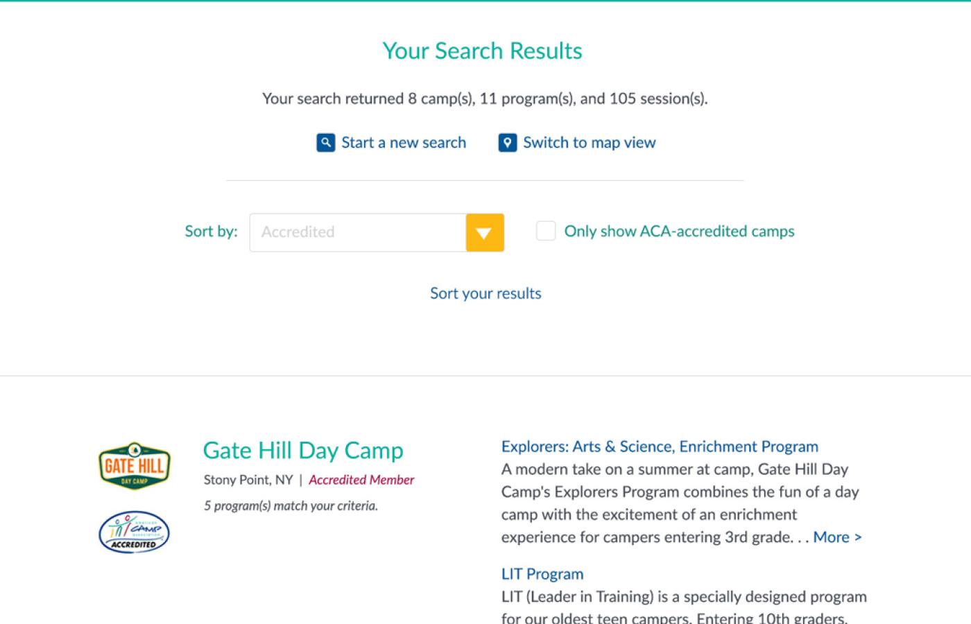 American Camp Association - Search Results
