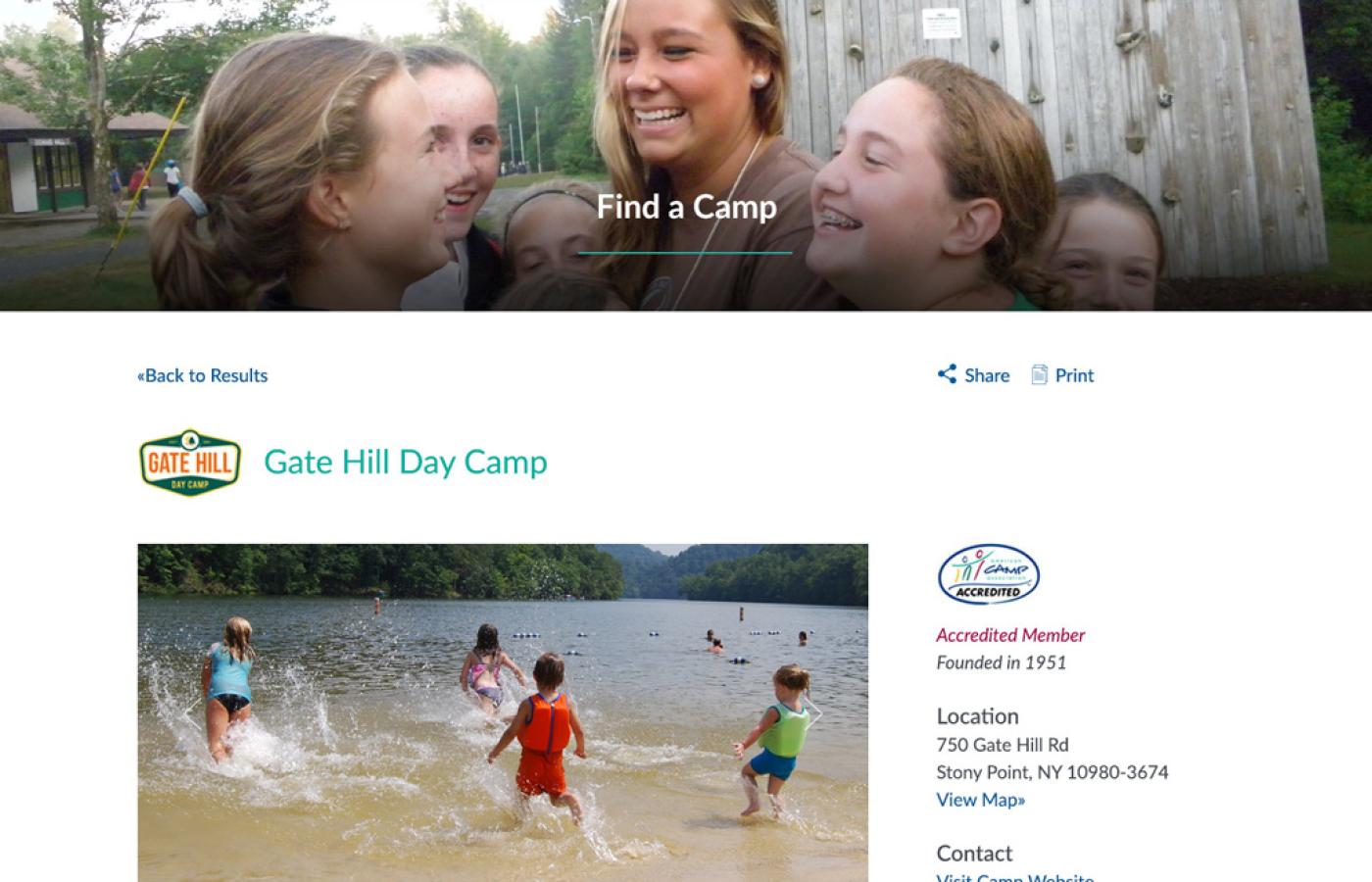 American Camp Association - Camp Detail Page