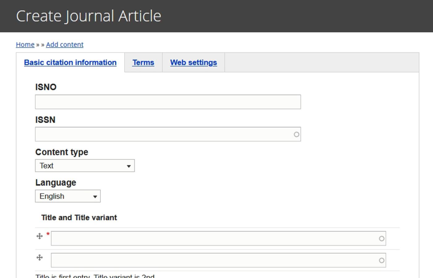 Custom Journal Creation Interface