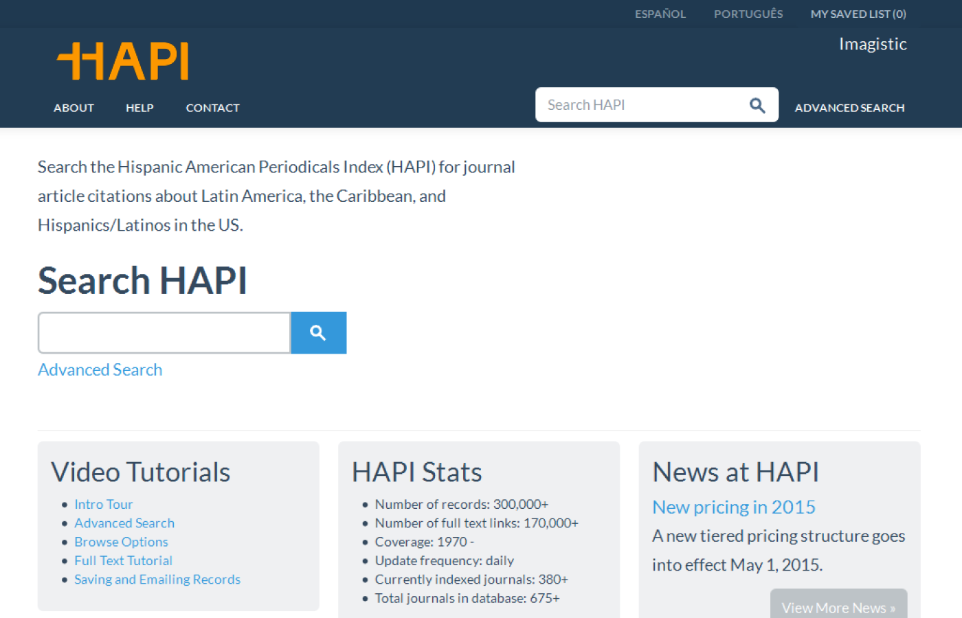 Hispanic American Periodicals Index - Home Page
