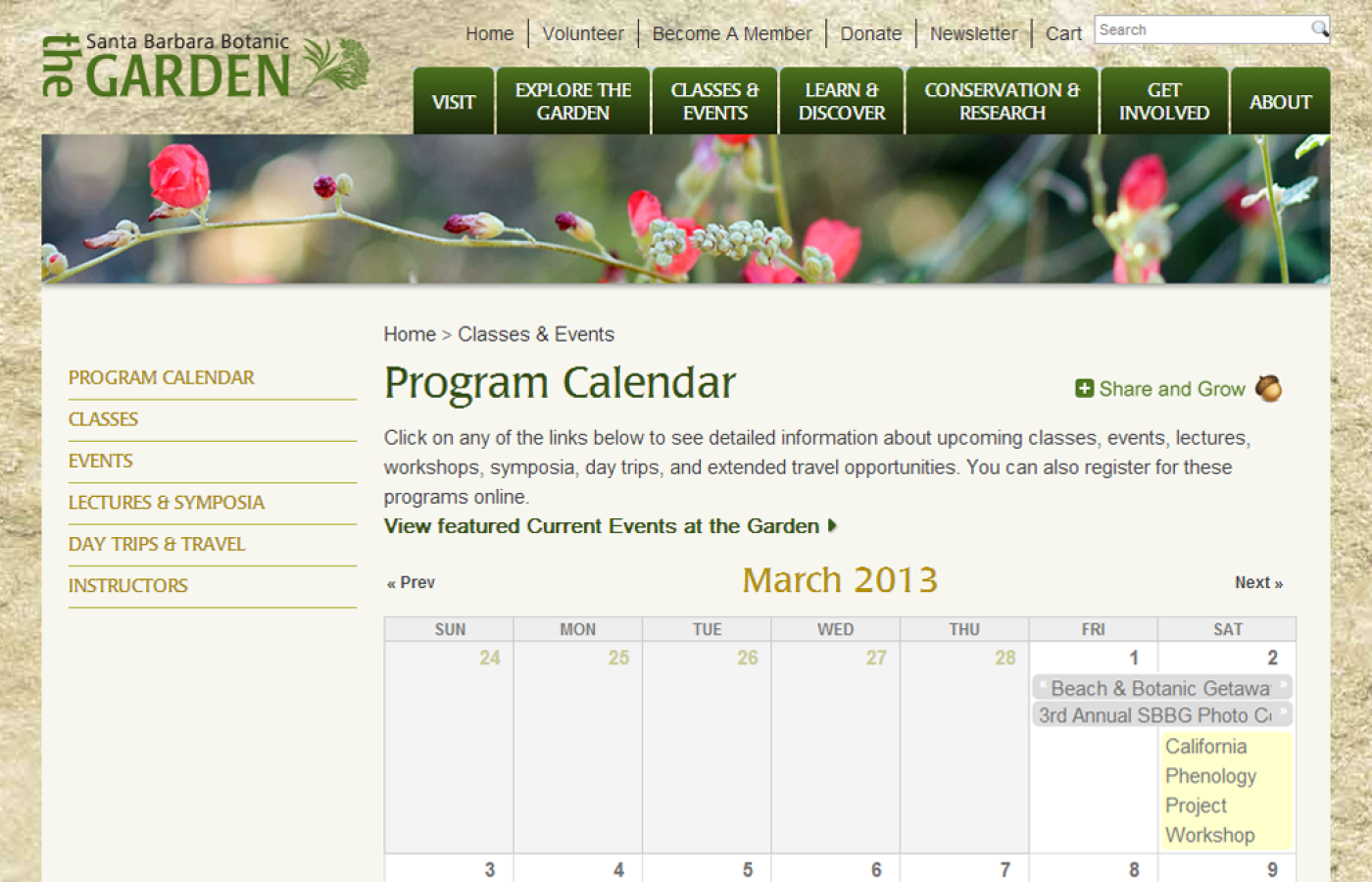 Santa Barbara Botanic Garden - Event Calendar