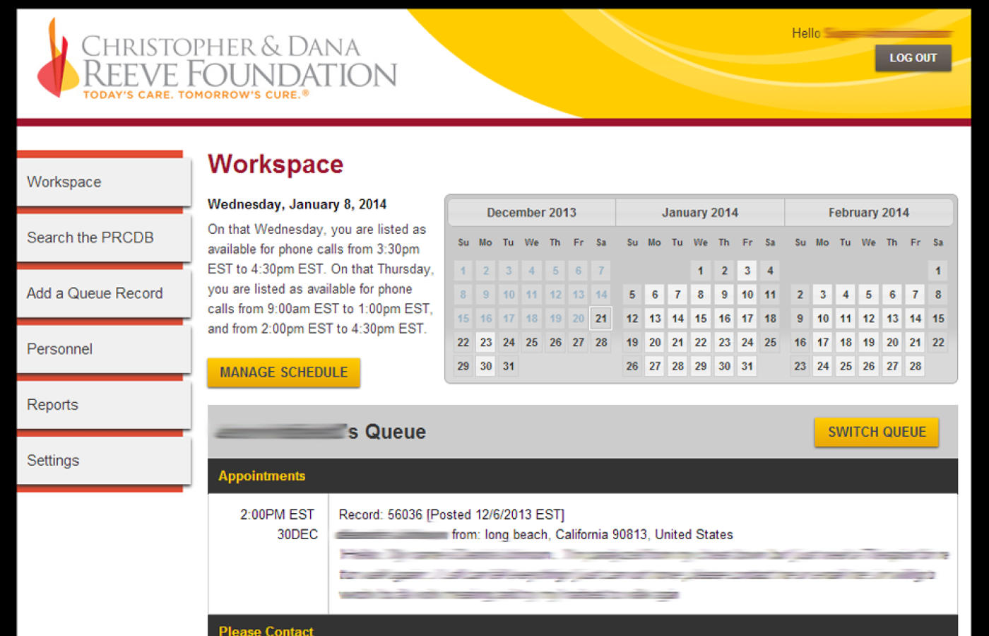 Paralysis Resource Center - Administrative Workspace