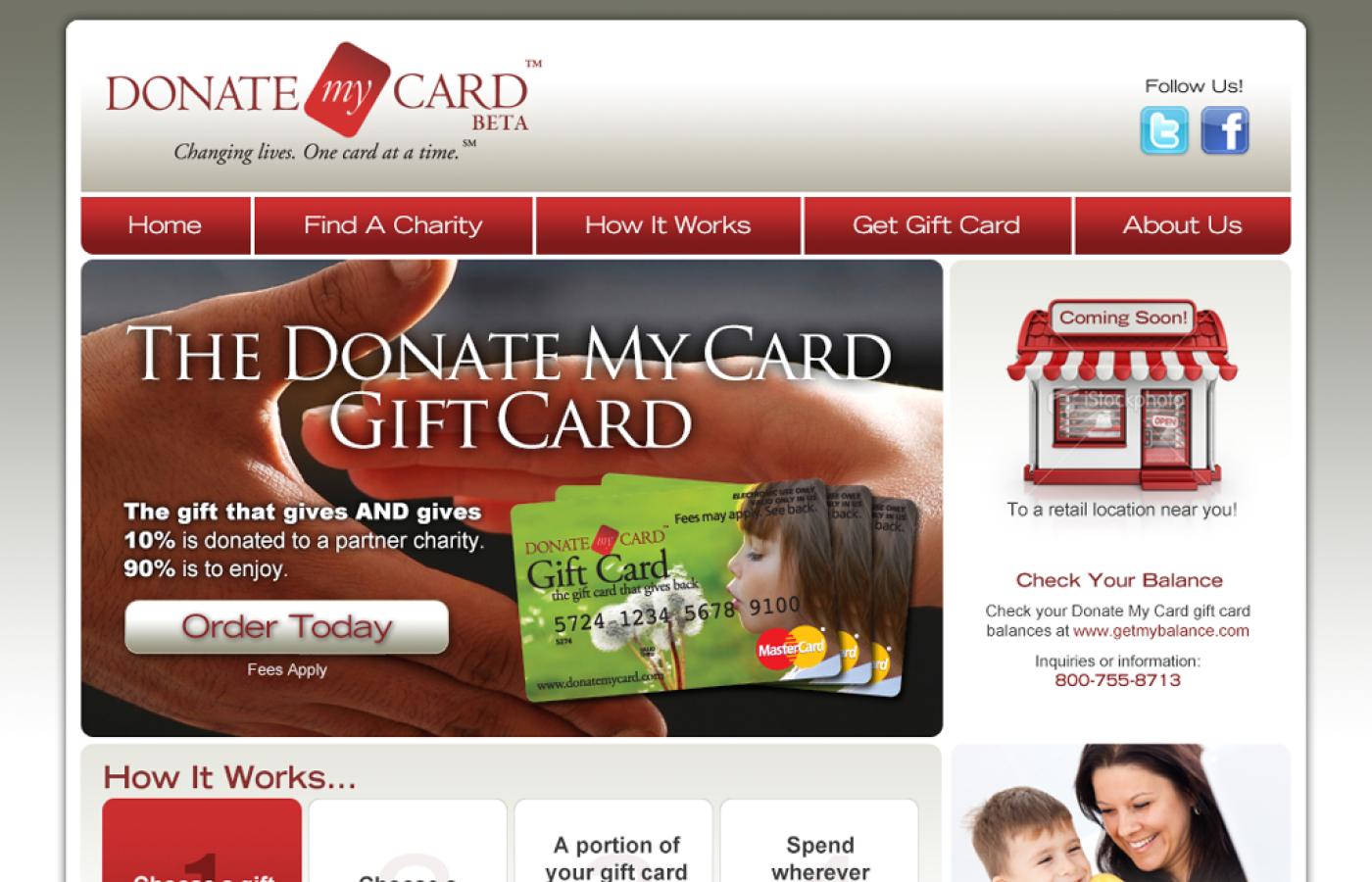 Donate My Card - Home page