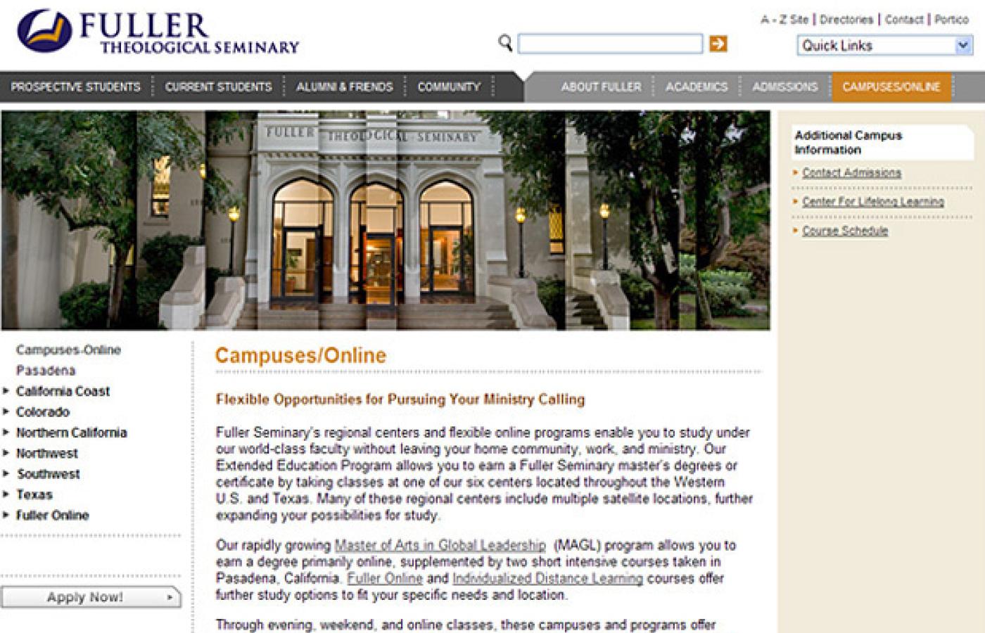 Fuller Theological Seminary - Sub page