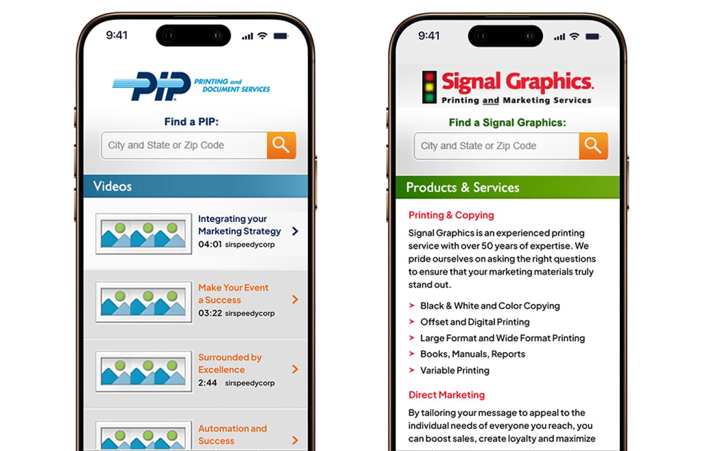 Signal Graphics and PIP - Mobile Screens