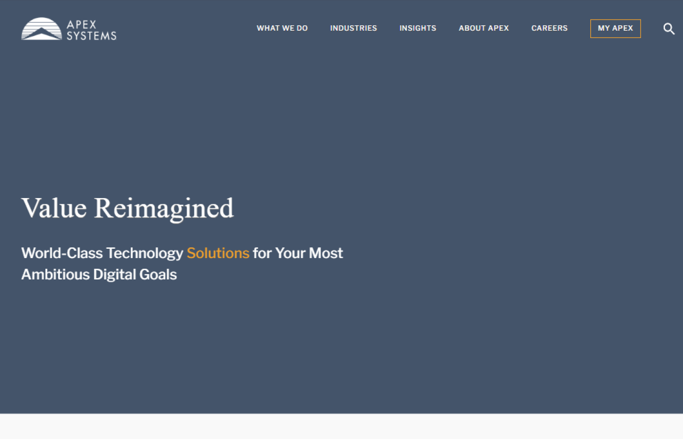 Apex Systems homepage - Feb 2022