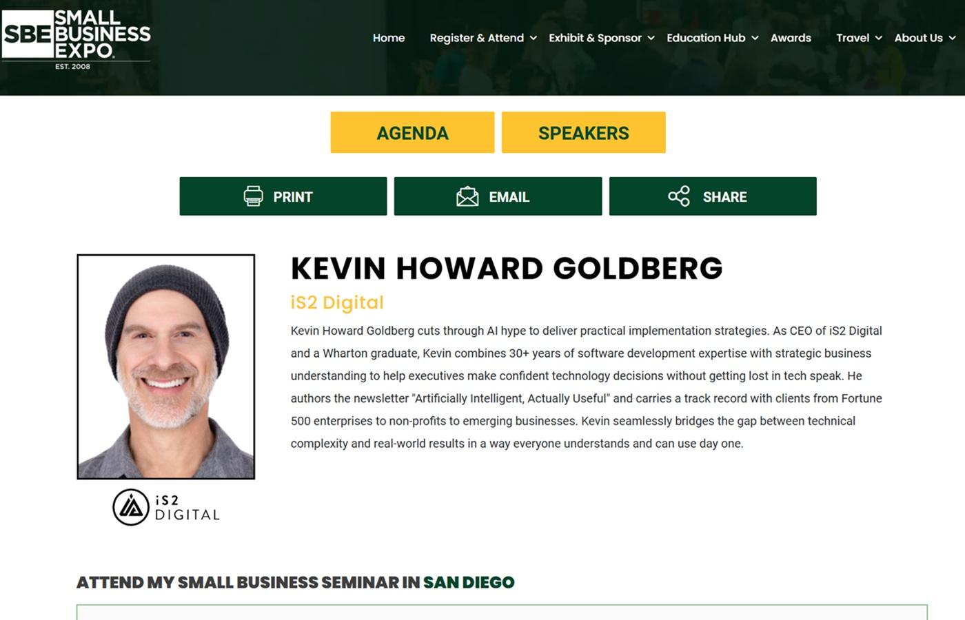 Kevin Howard Goldberg SBE speaker profile