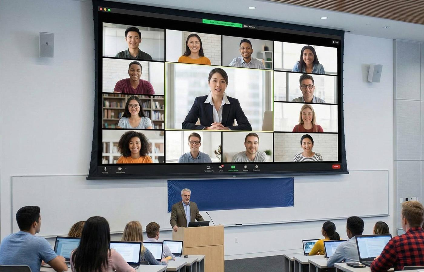 Professional presenting to students, image used to illustrate the AI education review process at Purdue Polytechnic Institute