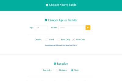 American Camp Association - Search Interface
