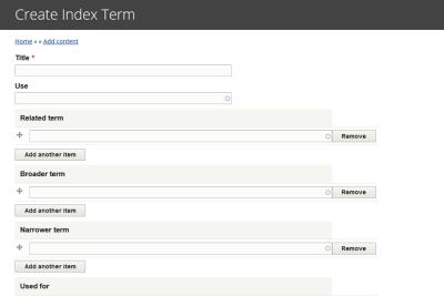 Custom Index Term Interface