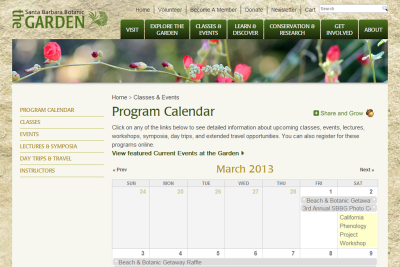 Santa Barbara Botanic Garden - Event Calendar