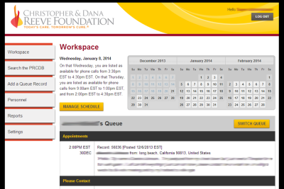 Paralysis Resource Center - Administrative Workspace