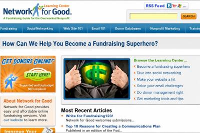 Network for Good Home page