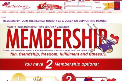 Red Hat Society - Membership page