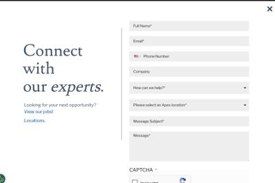 Apex Systems Site-wide Contact Us Modal